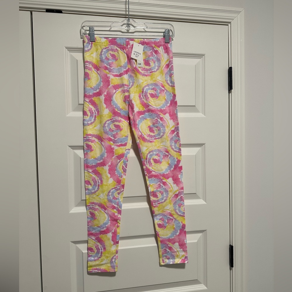 Crown & Ivy Girls Leggings Pink Tie Dye Swirl Size XL NWT